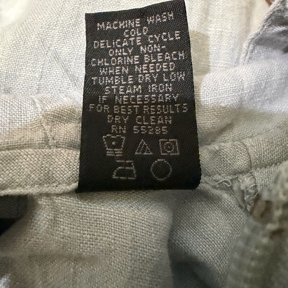 VTG Ice Blue Linen Cropped Zip Up Hoodie Front Pockets Beach Coastal SZ 5/6 XS-M - Picture 10 of 11